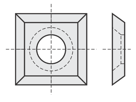 Standard Wendeschneideplatte mit Länge: 15 Breite: 14.3 Tiefe: 2.5 Winkel: 50 Qualität: HC20