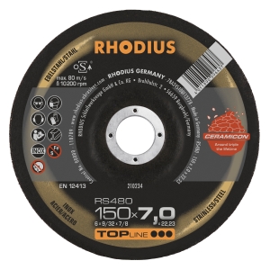 10x Rhodius RS480 Schruppschleifscheibe 150x7x22.23 mm