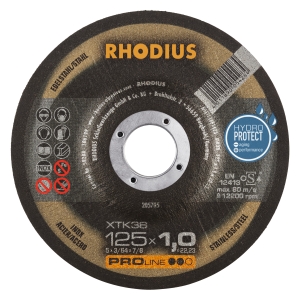 Rhodius XT38 Metall Trennscheibe | Ø125 mm - 1 mm -  22.23 mm | gekroepft