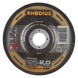 Rhodius FT38 Metall Trennscheibe | Ø125 mm - 2 mm -  22.23 mm | gekroepft