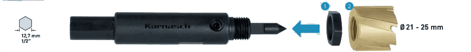 Aufnahme sechskant MINI CUT 21 - 25 mm