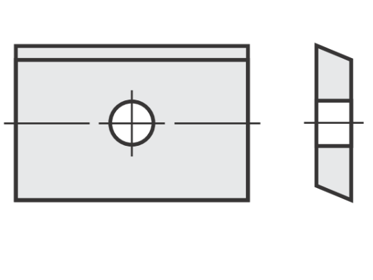 Spezial Wendeschneideplatte mit Länge: 10 Breite: 8 Tiefe: 1.5 Winkel: 40 System OERTLI Qualität: MG18