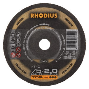Rhodius XT10 Trennscheibe | Ø75 mm - 2 mm -  10 mm | Mini-gerade
