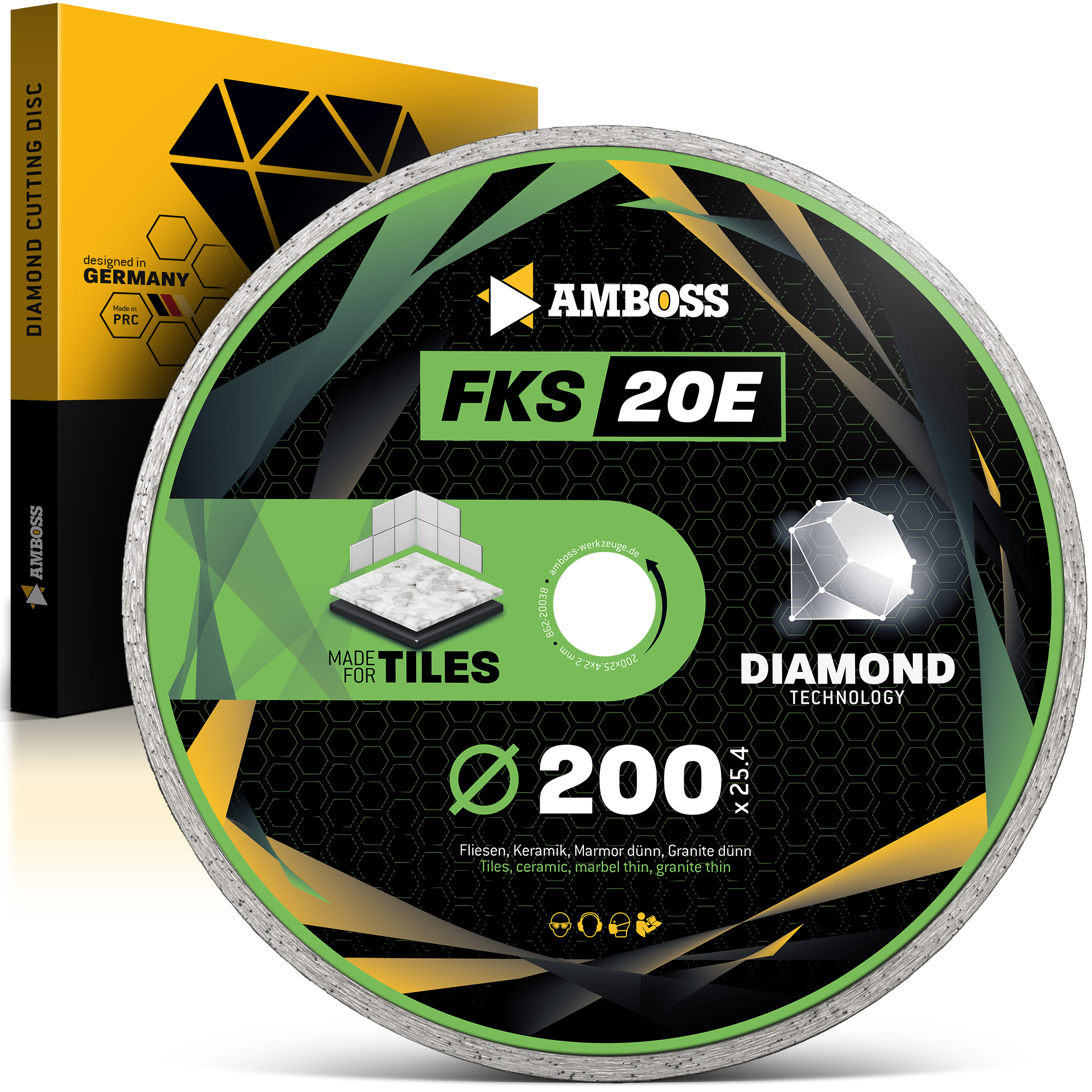 Amboss FKS 20E Diamant Trennscheibe 200mm x 2.2 x 25.4