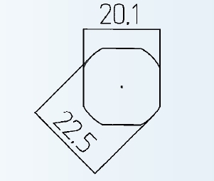 Blechlocher 22.5 mm 4-seitig abgeflacht auf 20,1 -verdrehungssicher