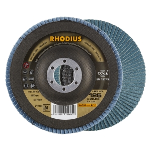 10x Rhodius LSZ F3 Fächerschleifscheibe Korn:80 Ø125mm