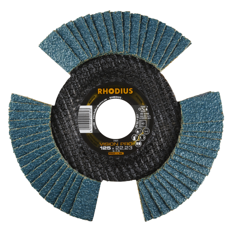 10x Rhodius VSION PRO Fächerschleifscheibe Korn:40 Ø115mm