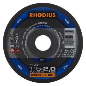 Rhodius FT33 Metall Trennscheibe | Ø115 mm - 2 mm -  22.23 mm | gerade