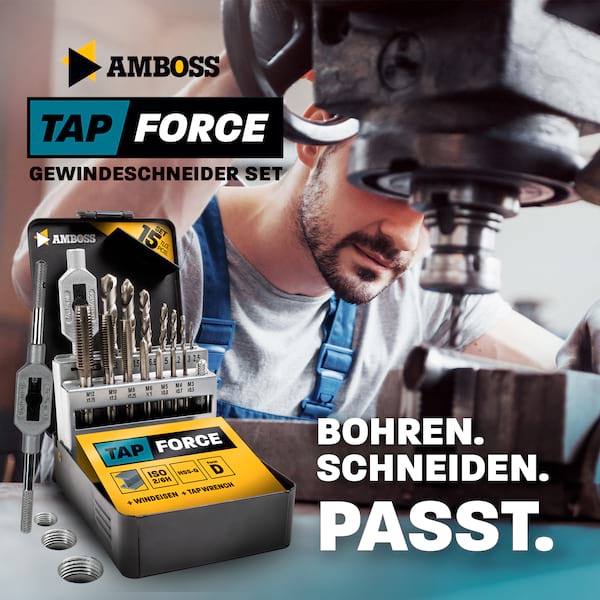 HSS Gewindeschneider Set M3-M12 mit Bohrern