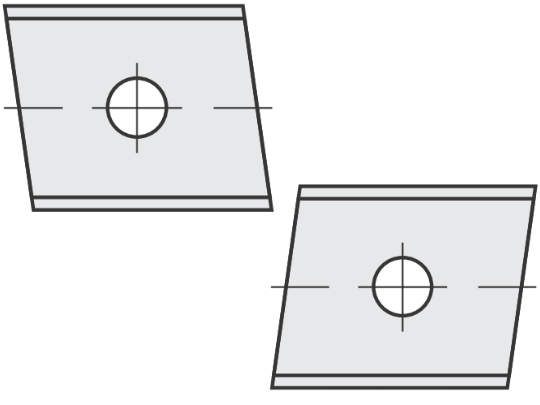 Standard Wendeschneideplatte mit Länge: 15 Breite: 14.3 Tiefe: 1.5 Winkel: 35 Qualität: HC05