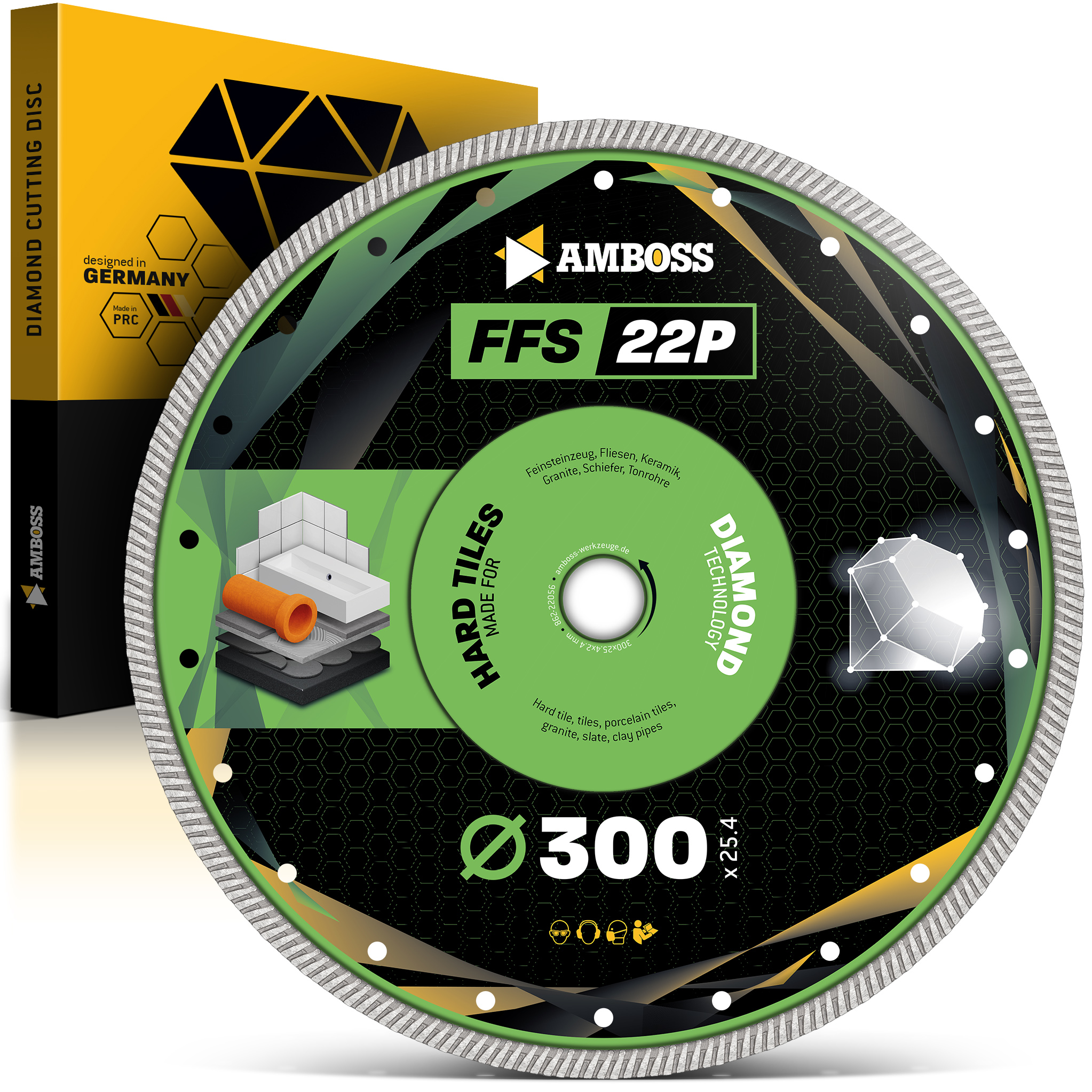 FFS 22P Diamant Trennscheibe 300 x 2.4 x 25.4