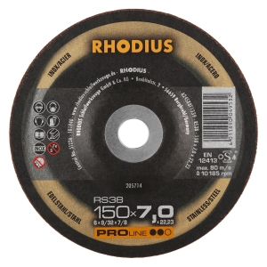10x Rhodius RS 38 Schruppschleifscheibe 150x7x22.23 mm