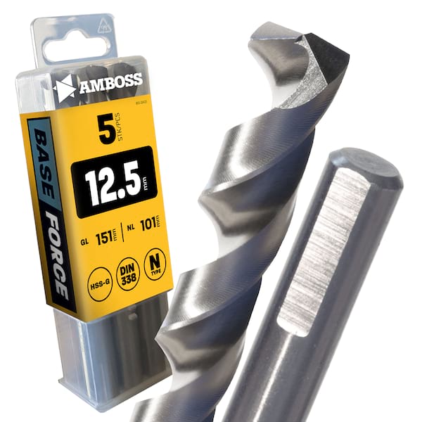 5 x HSS G BASE Force Metallbohrer DIN 338 - Ø:12.5 mm