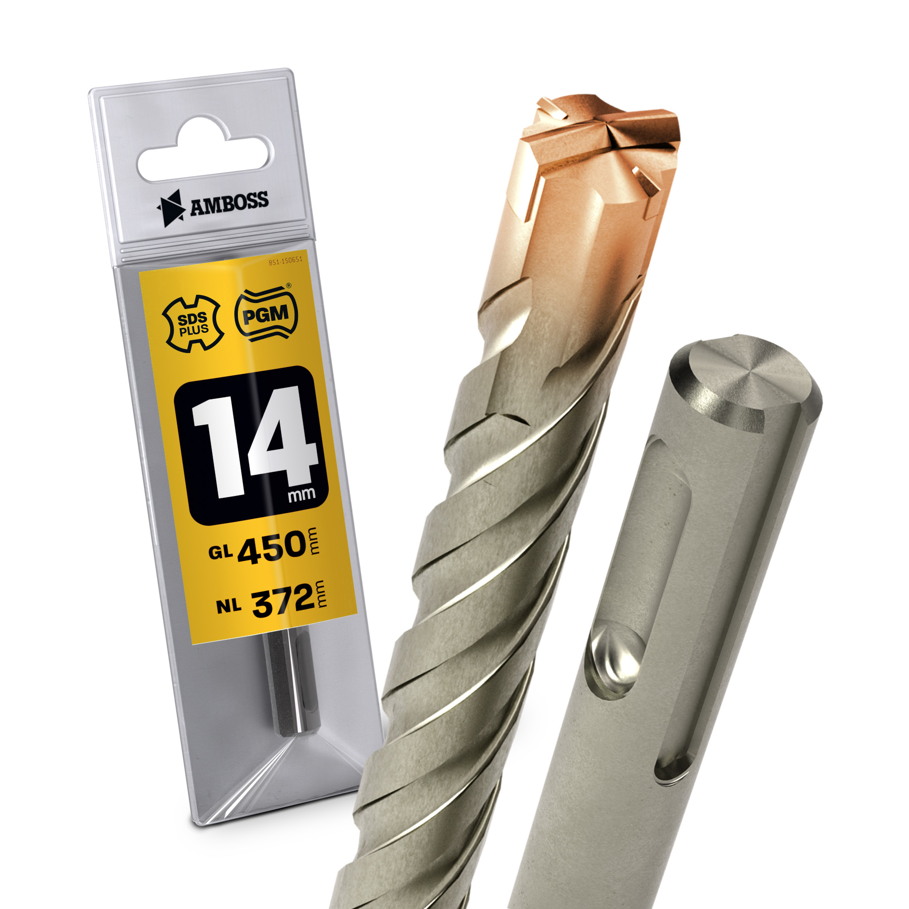 1x Bohrer SDS Plus Schaft - Ø:14 mm - GL: 450 mm