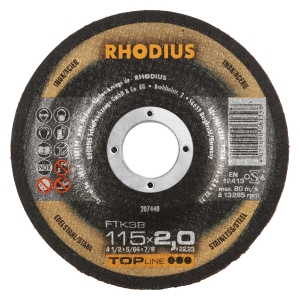 Rhodius FT38 Metall Trennscheibe | Ø115 mm - 2 mm -  22.23 mm | gekroepft