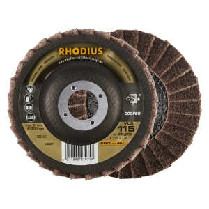 10x Rhodius VLS Fächerschleifscheibe grob Ø115mm